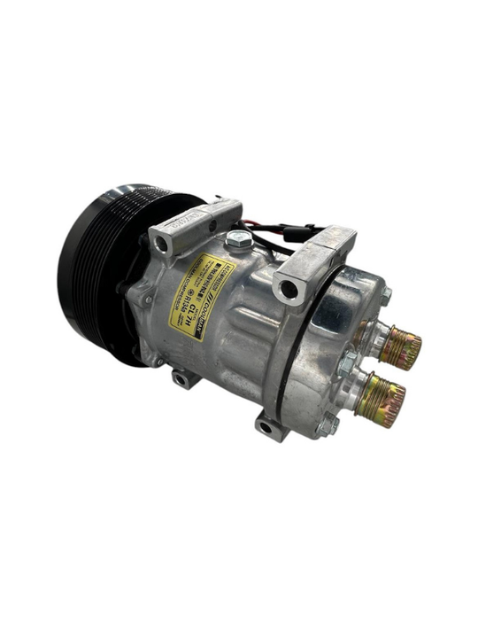 Caterpillar Blok Saplamalı Klima Kompresörü (12V 8PK PoliKasnak)