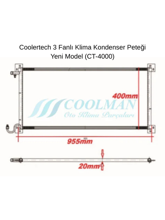 Coolertech 3 Fanlı Klima Radyatörü Kondenser Peteği Yeni Model (CT-4000)