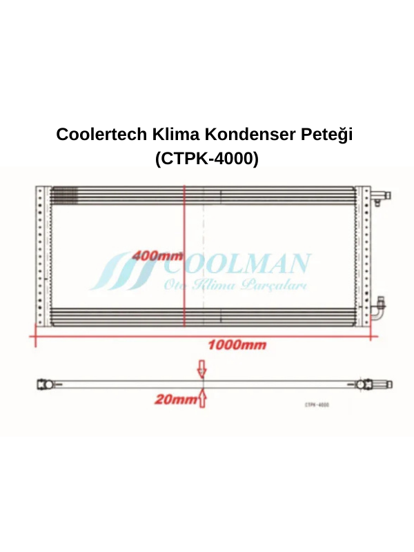 Coolertech 3 Fanlı Klima Radyatörü Kondenser Peteği (CTPK-4000)