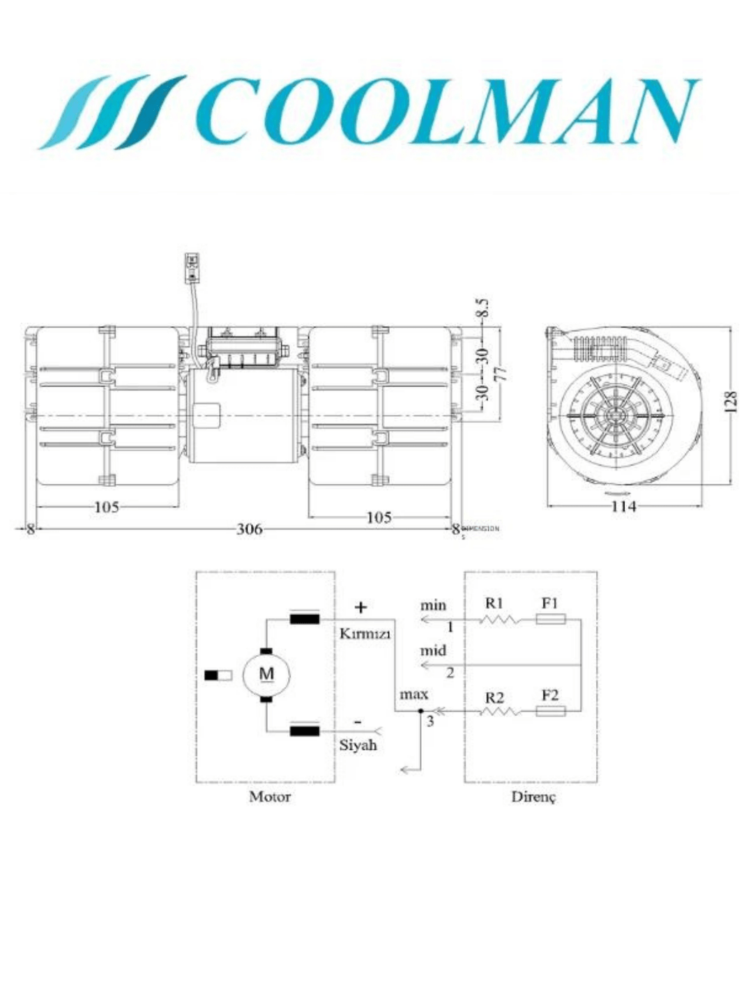 500 Blower Fan Başkurt (12-24V)