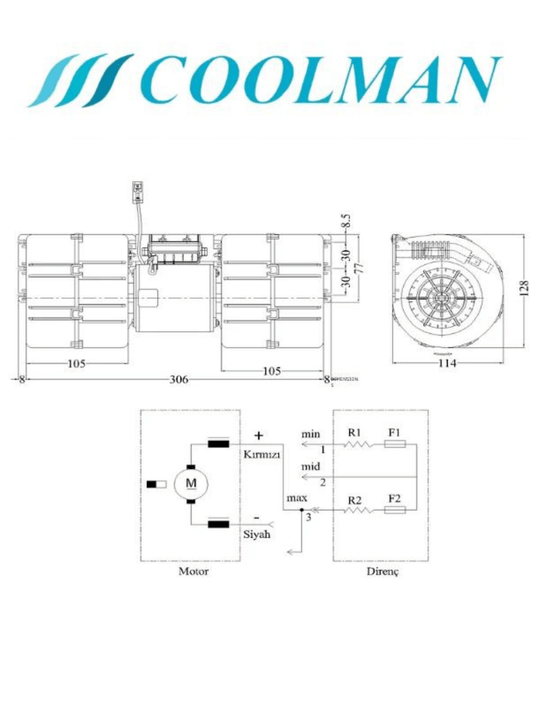 500 Blower Fan Başkurt (12-24V)