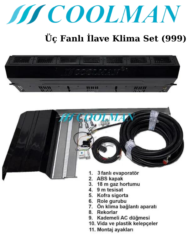 Üç Fanlı İlave Klima Set (999)