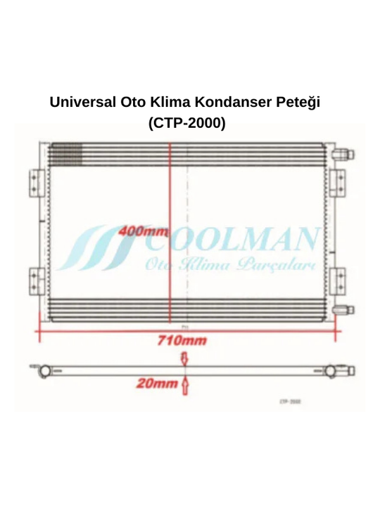 Universal Klima Radyatörü Kondanser Peteği (CTP-2000)