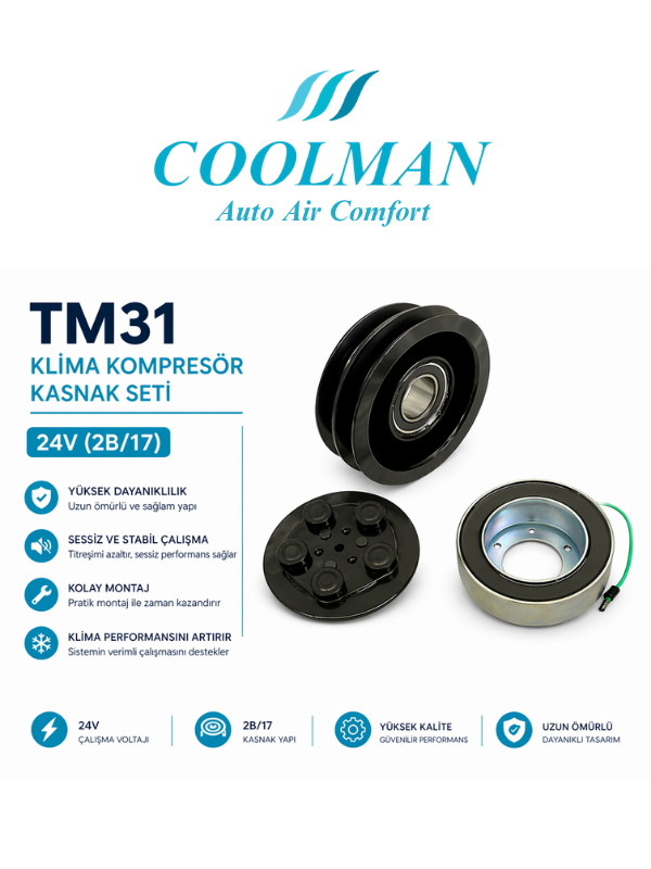 TM31 Klima Kompresör Kasnak Seti 24V (2B/17)