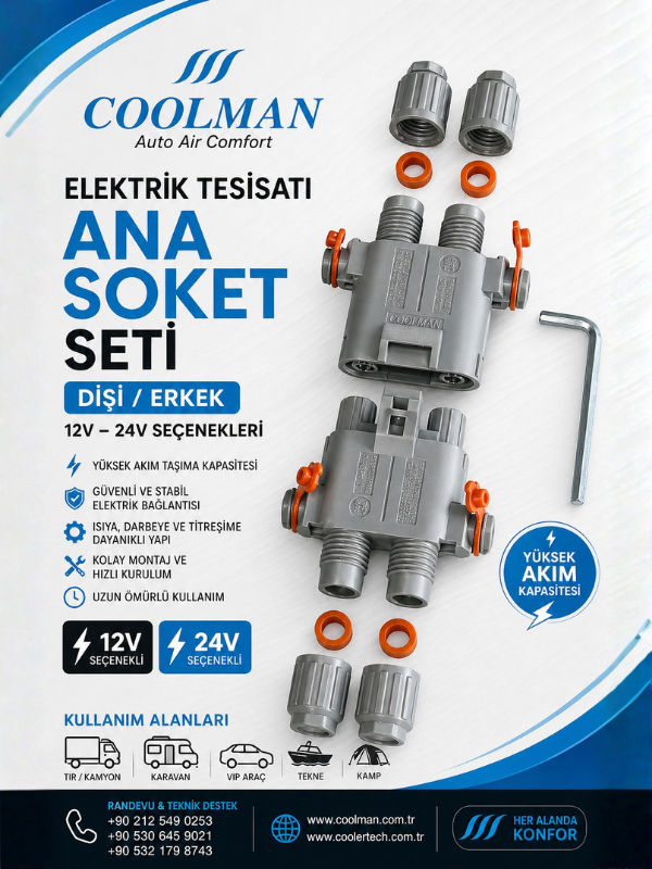 Elektrik Tesisatı Ana Soket (Dişi/Erkek Set)