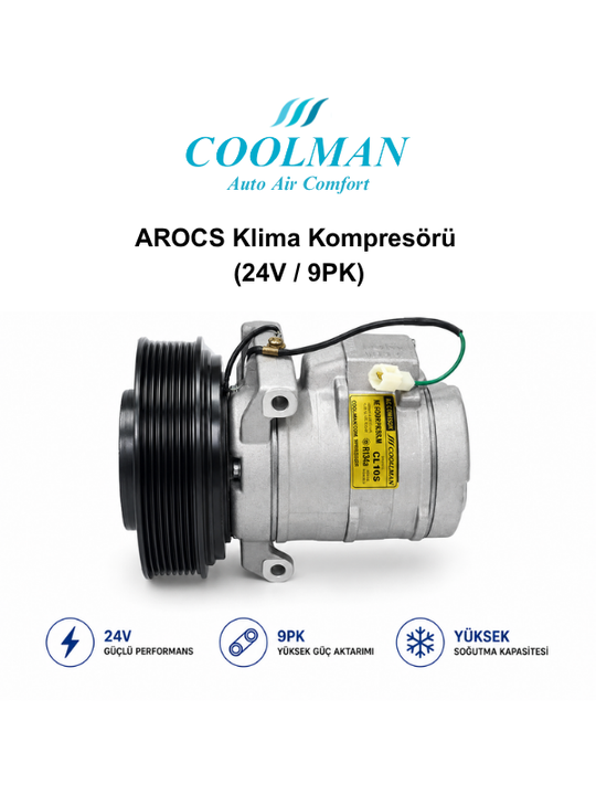 AROCS Klima Kompresörü (24V / 9PK)