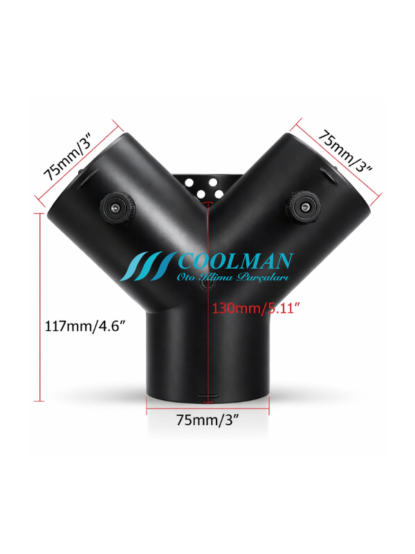 Webasto Tipi Isıtıcı Hava Ayırıcı Klapeli Y Boru (75mm)