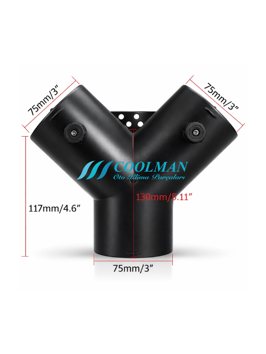 Webasto Tipi Isıtıcı Hava Ayırıcı Klapeli Y Boru (75mm)