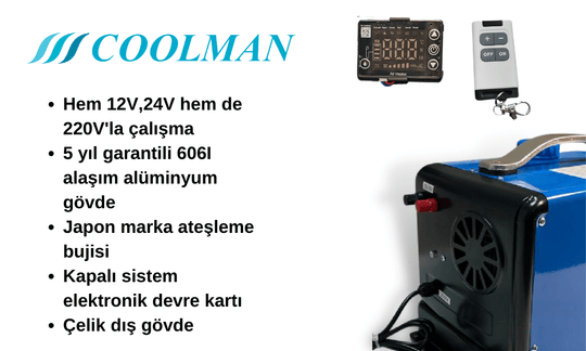 Coolman Webasto Tipi S44 Portatif Dizel Isıtıcı (5kW)